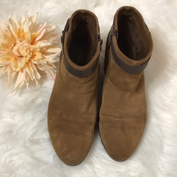 Clarks Shoes - Clarks Brown Suede Booties